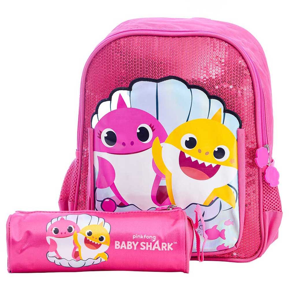 Baby Shark - Back Pack 12-inch With Pencil Case - Pink