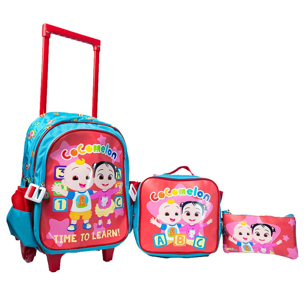 Cocomelon - Trolley Bag 14-inch With Lunch Bag And Pencil Case