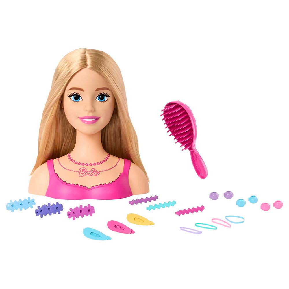 Mattel Games - Barbie Value Styling Head Playset - Blonde - 21pcs