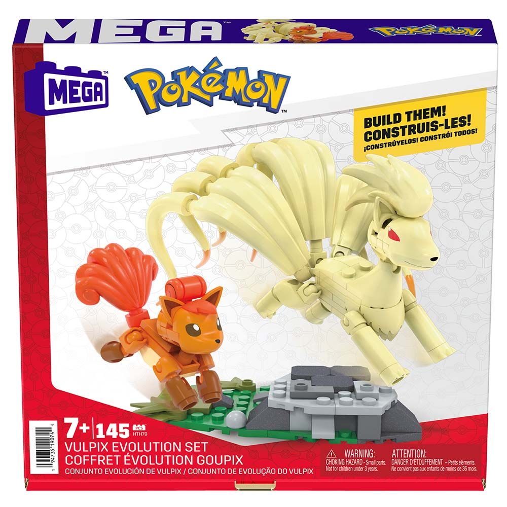 Mega Bloks - Pokemon Core Vulpix Evolution Buildable Playset - 145pcs