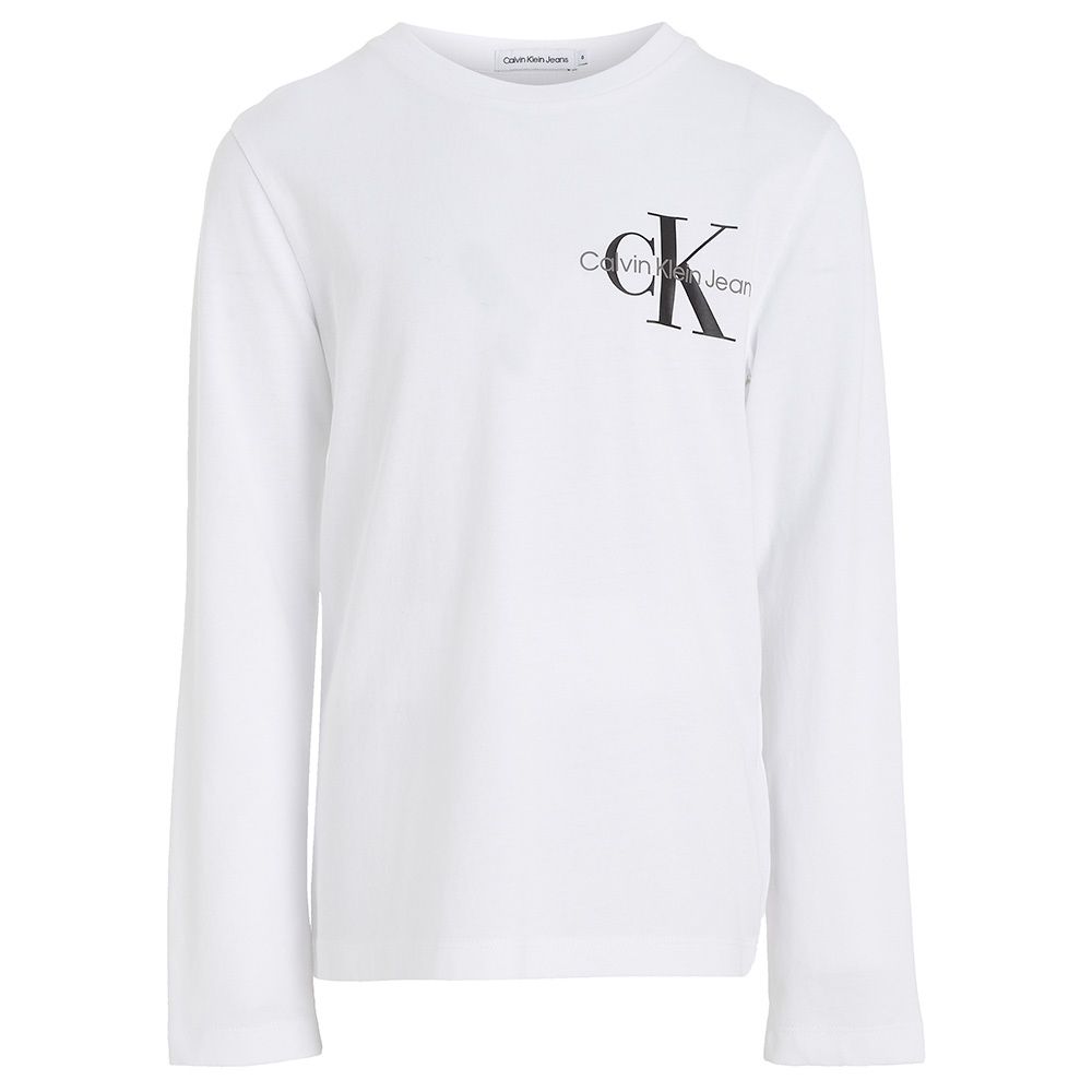 Calvin Klein - Boys Monogram Long Sleeves T-Shirt - Bright White