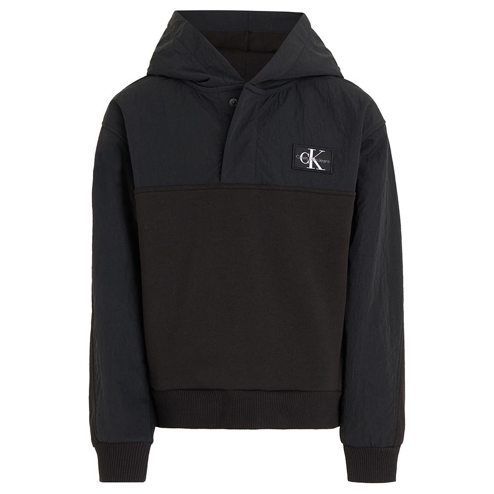 Calvin Klein - Mix Media Monochrome Hoodie - Black