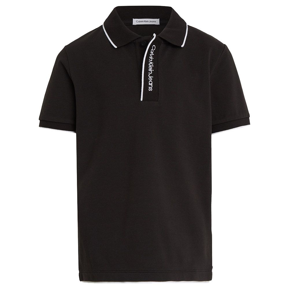 Calvin Klein - Intarsia Logo Polo Shirt - Black