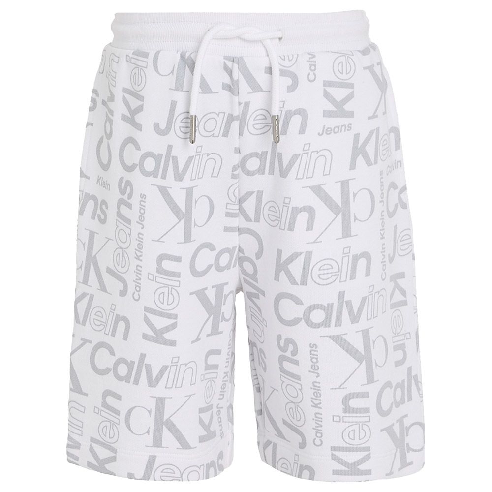 Calvin Klein - Overall Logo Relaxed Shorts - White