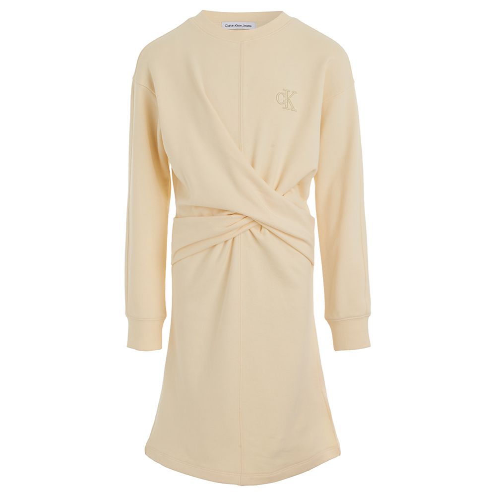 Calvin Klein - Twist Long Sleeve Dress - Vanilla