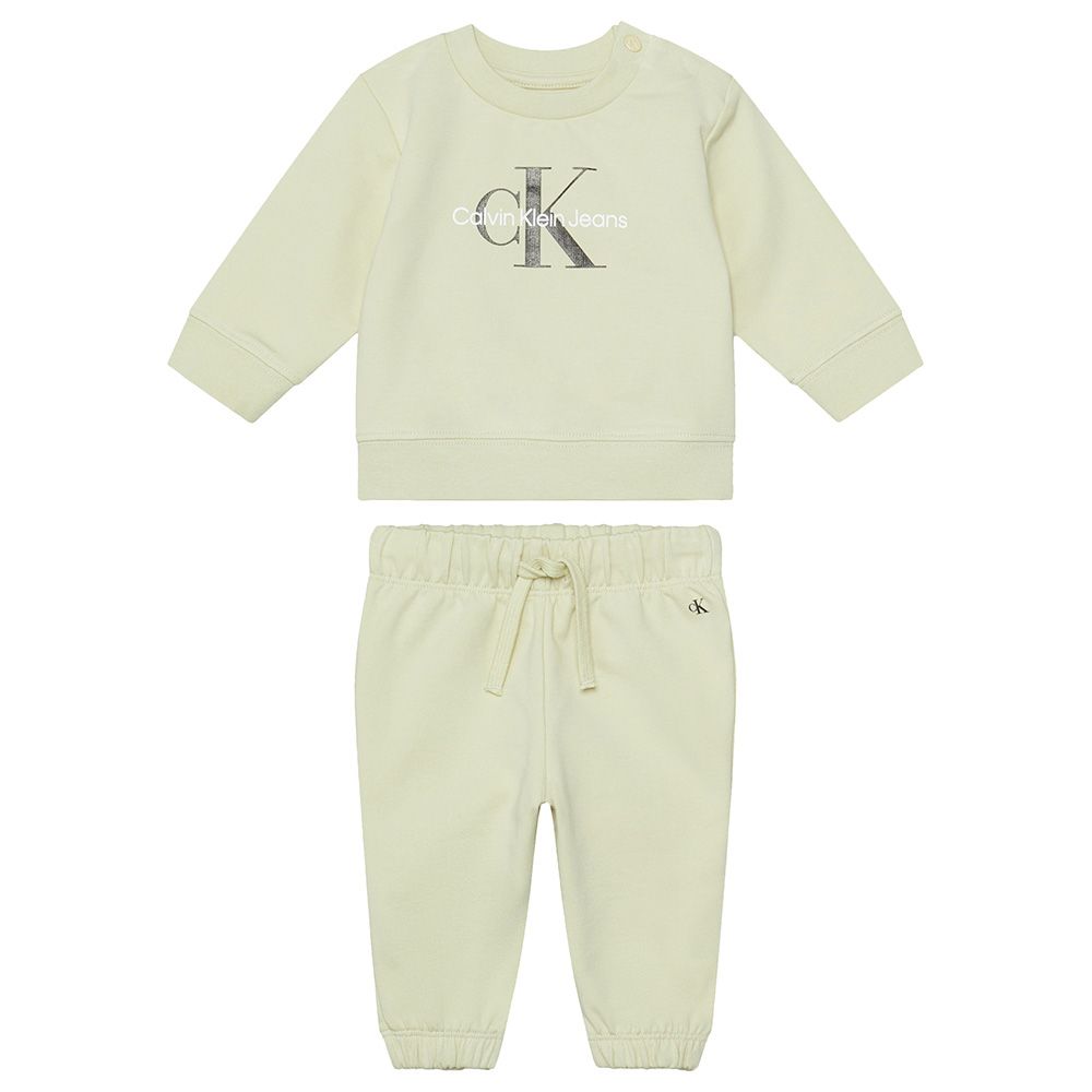 Calvin Klein - 2pc-Set - Monogram Sweatshirt & Joggers - Green