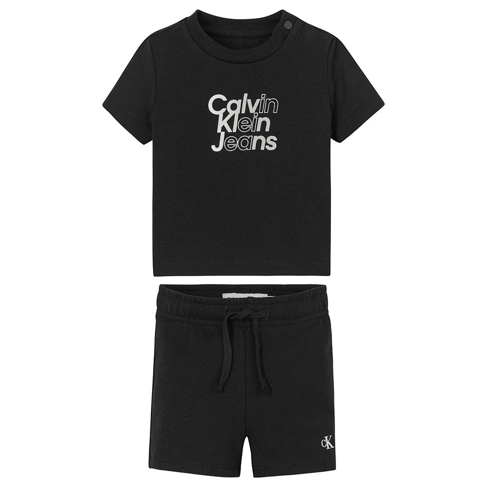 Calvin Klein - 2pc-Set - Gradient Logo T-Shirt And Shorts - Black