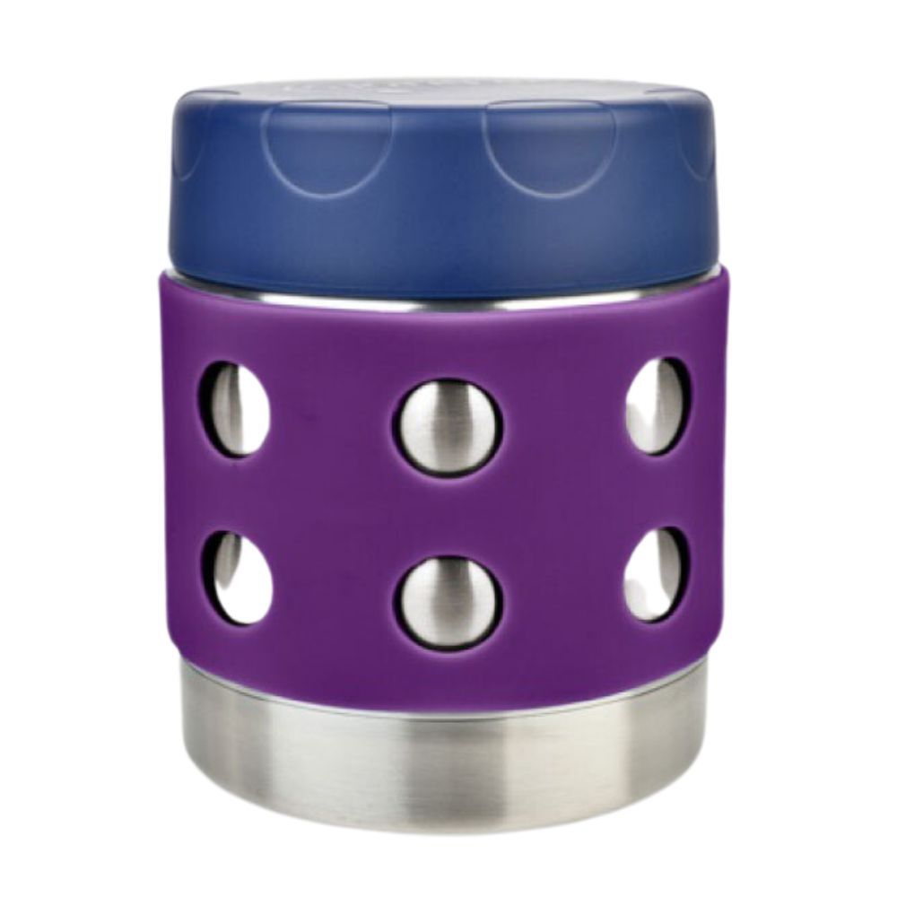 Lunchbots - Thermal Dots Food Jar - Stainless Steel - 260ml - Purple