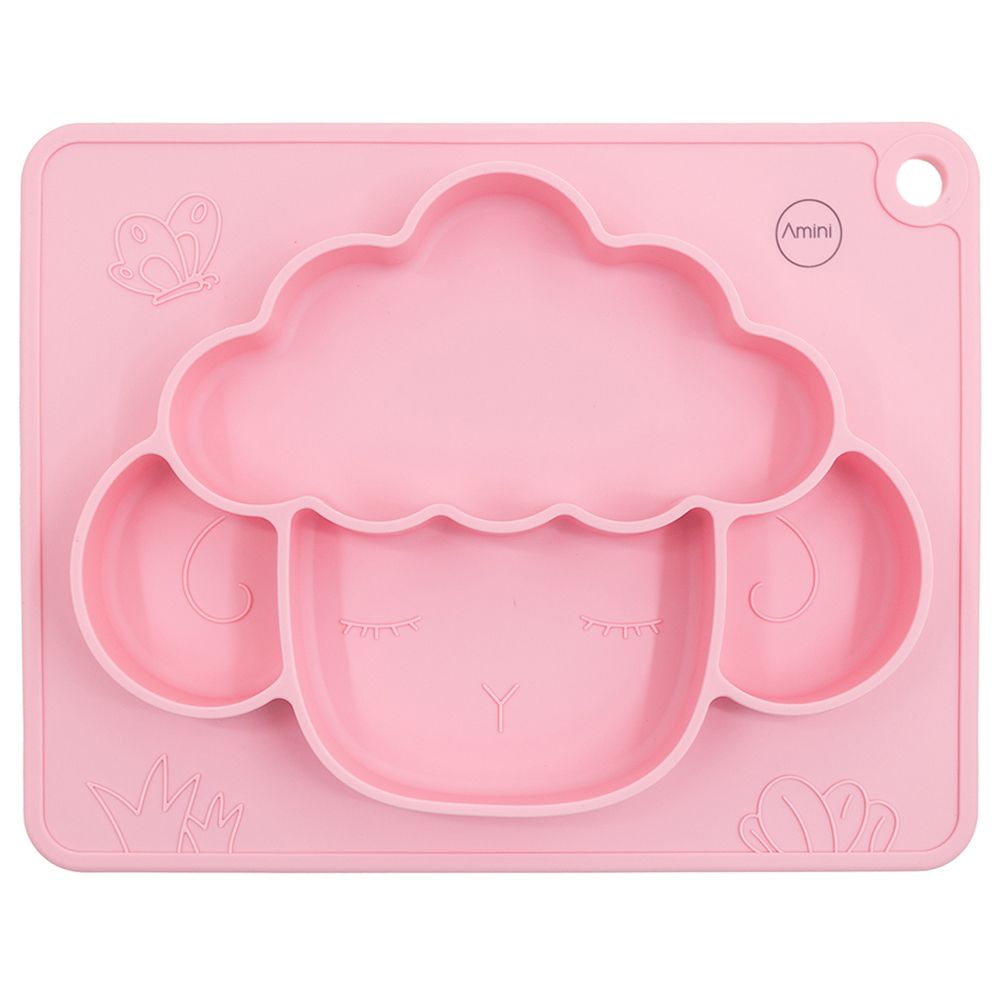 A'ish Home - Amini Sheep Design Kids Plate - Pink