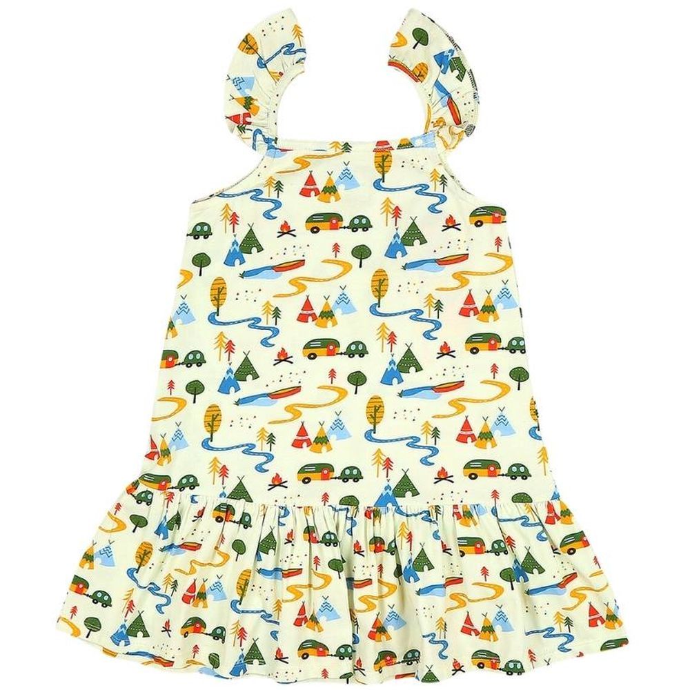 Ola Otter - Printed Strap Dress - Happy Camping