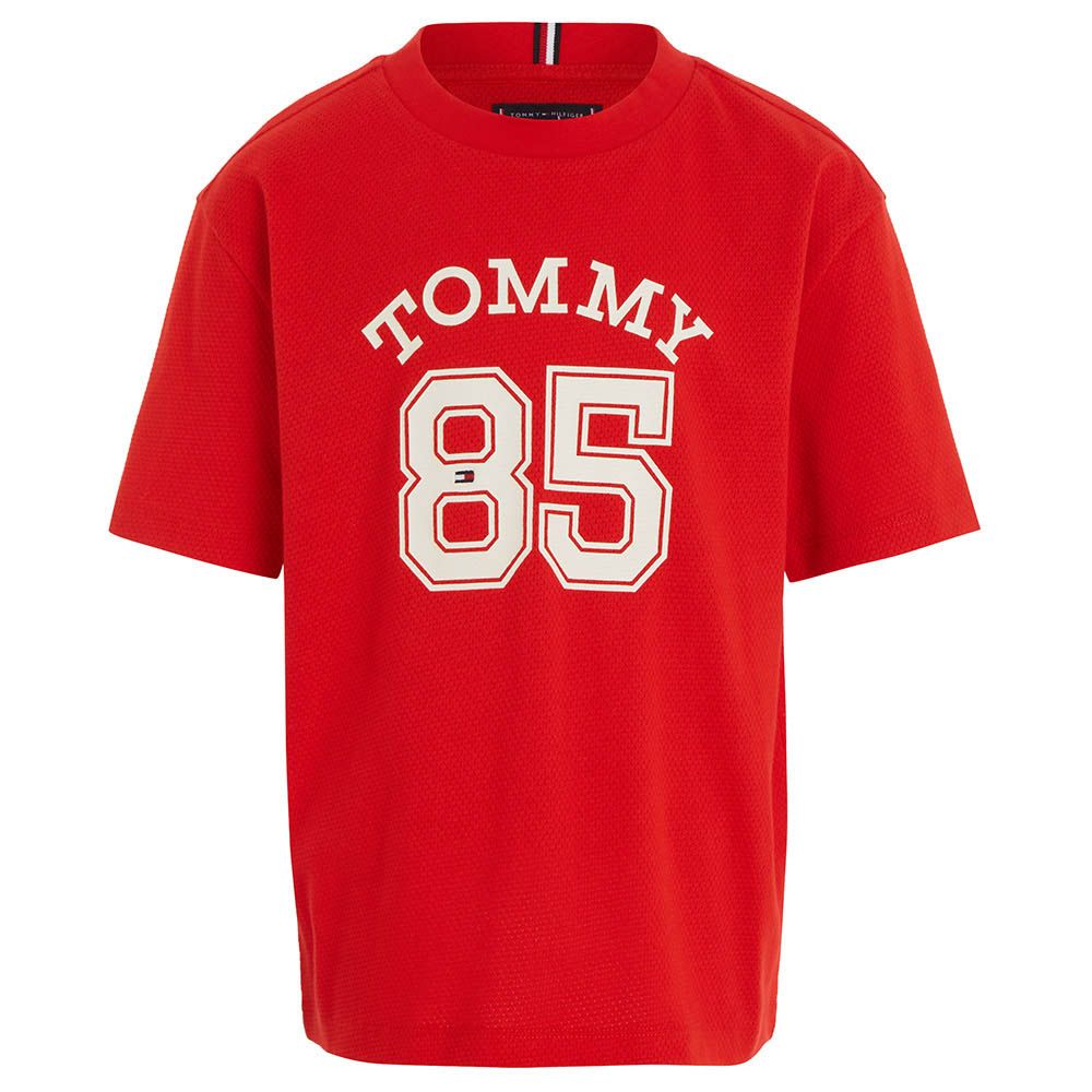 Tommy Hilfiger - Mesh Varsity Short Sleeve Tee - Red