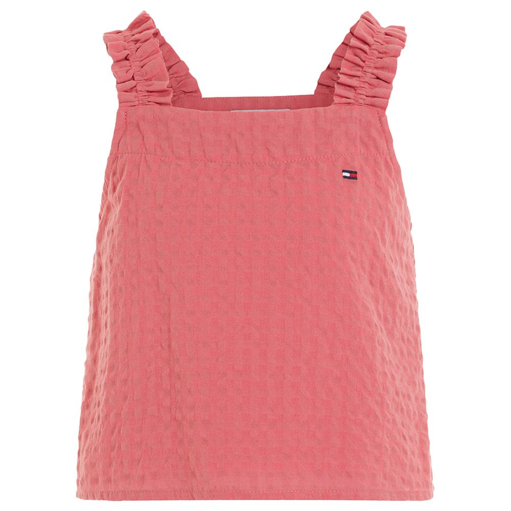 Tommy Hilfiger - Seersucker Gingham Strap Tank Top - Pink