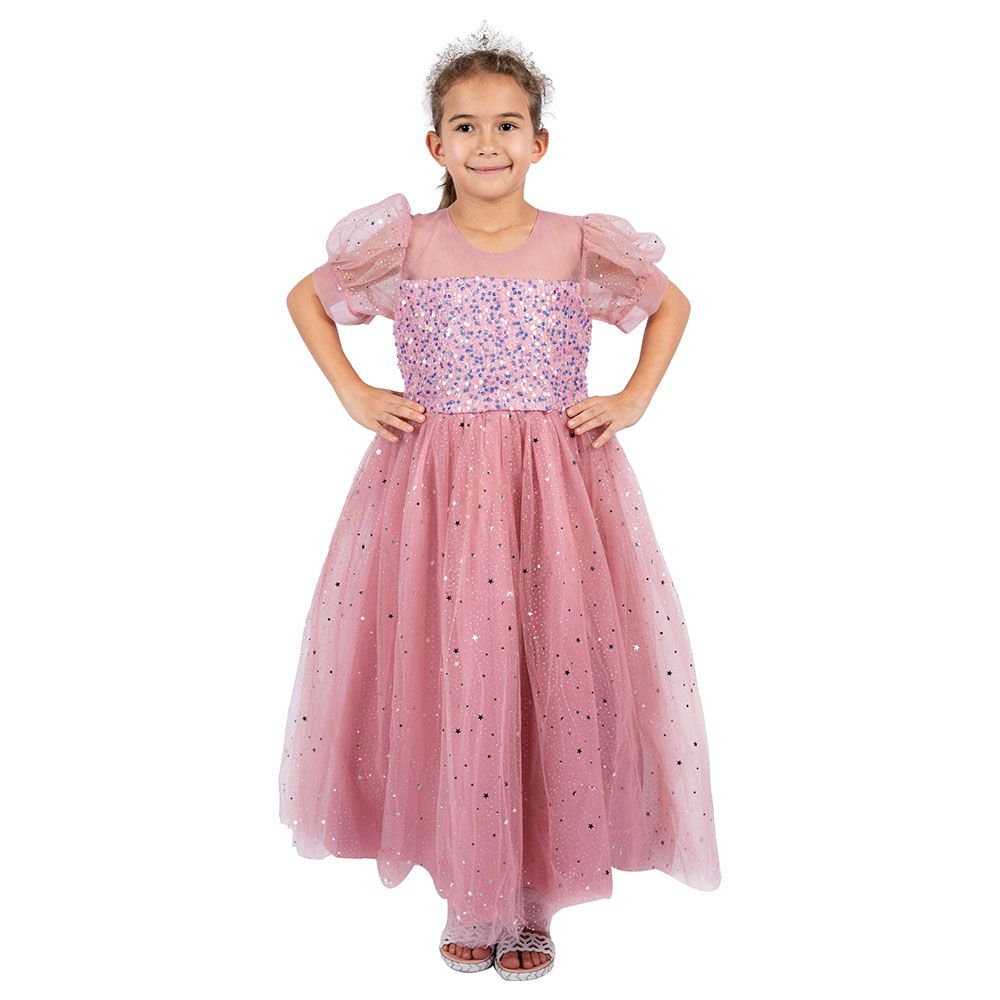 D' Daniela - Sequin Stars Party Dress - Dark Pink