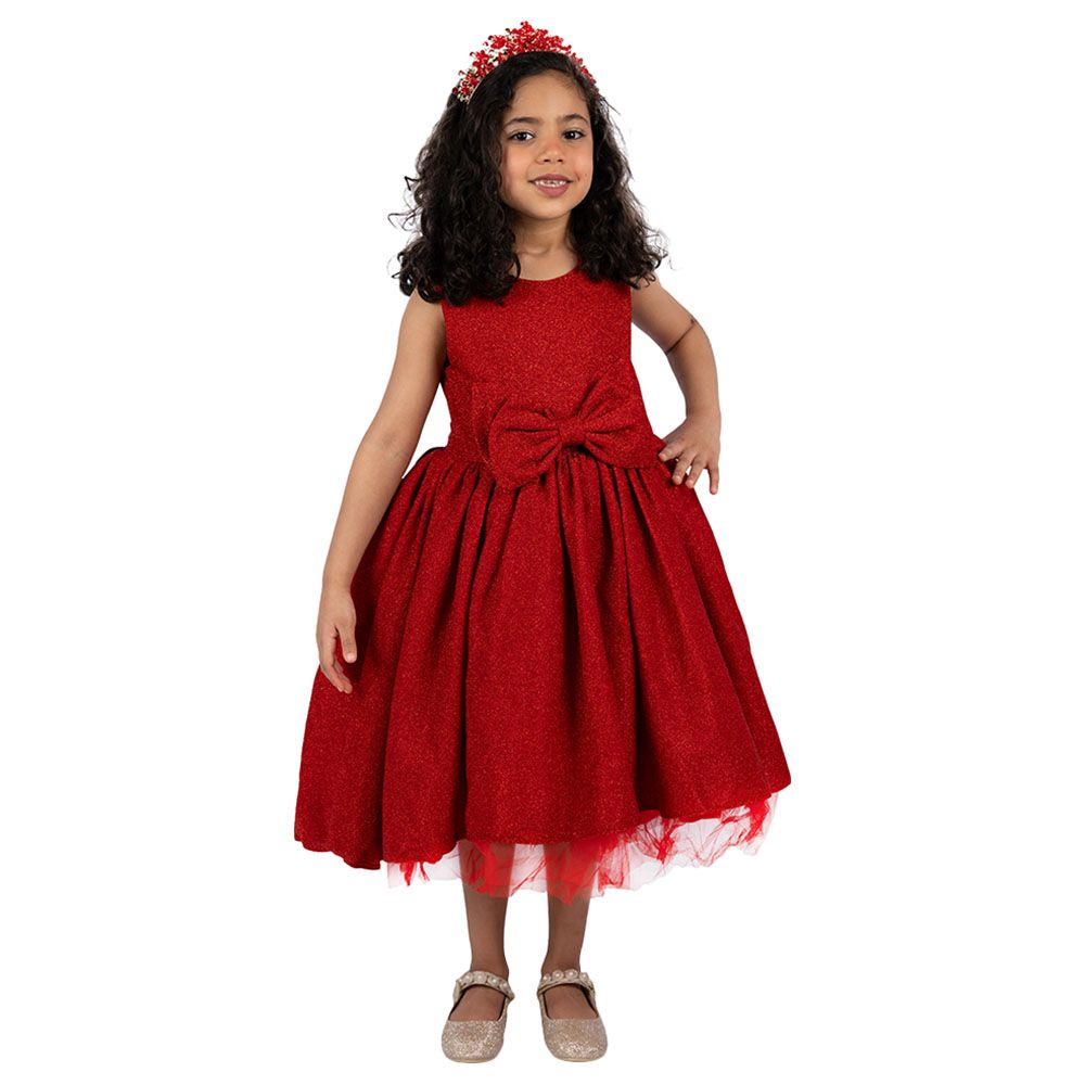 D' Daniela - Girls Sleeveless Amelly Dress - Red