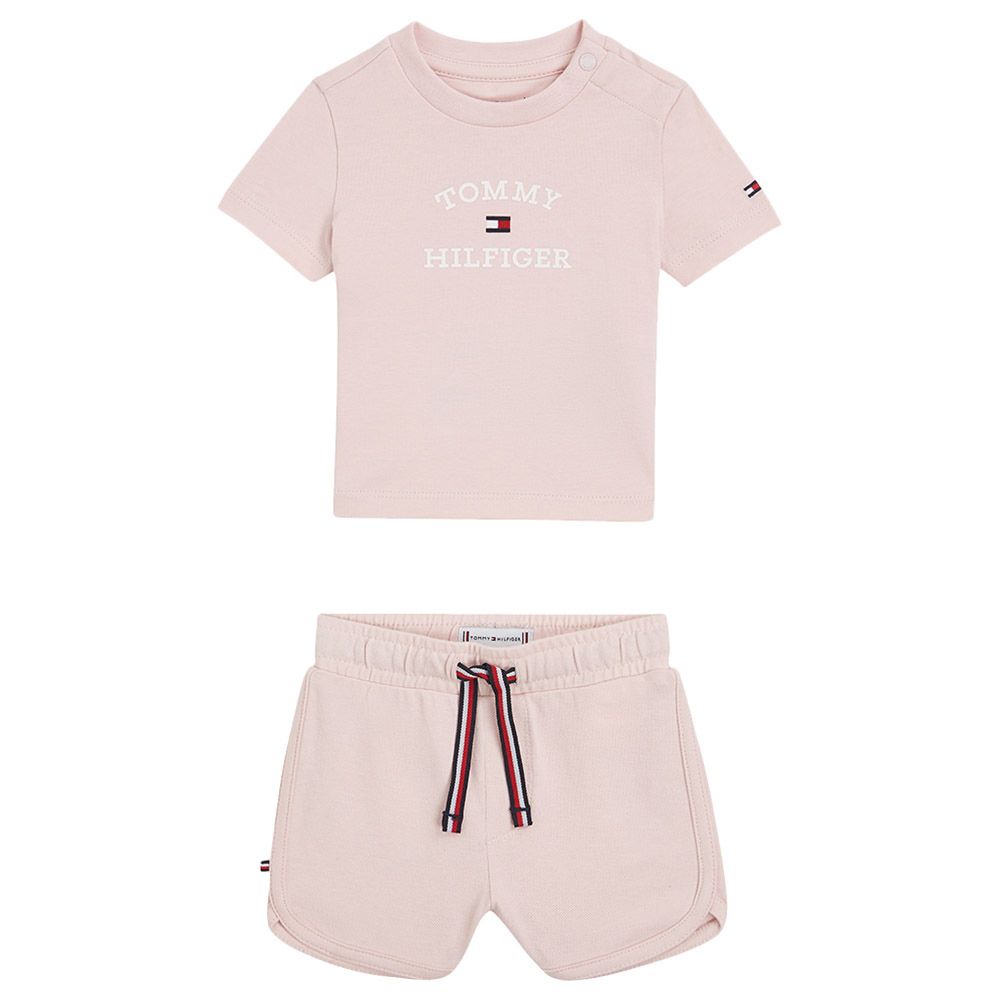 Tommy Hilfiger - 2pc-Set - Baby TH Logo T-Shirt And Shorts- Pink