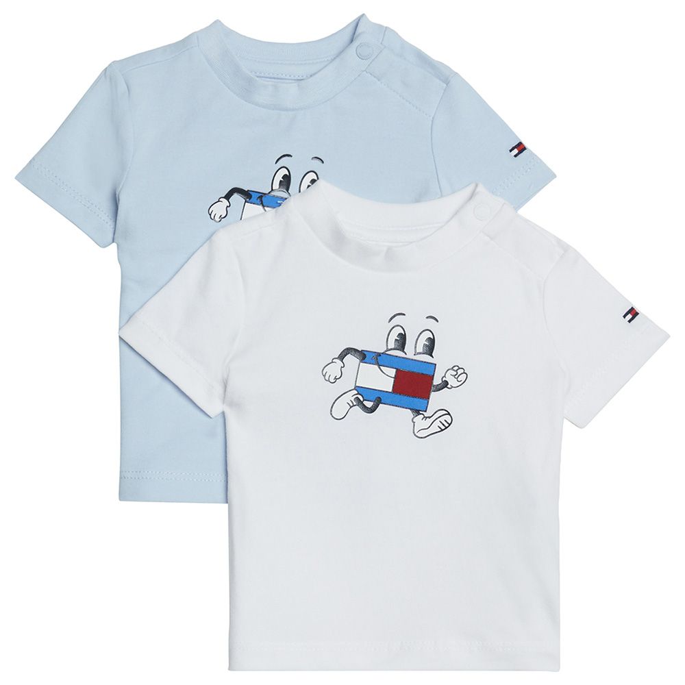 Tommy Hilfiger - 2pc-Set - Baby Flag Character Tee - Blue