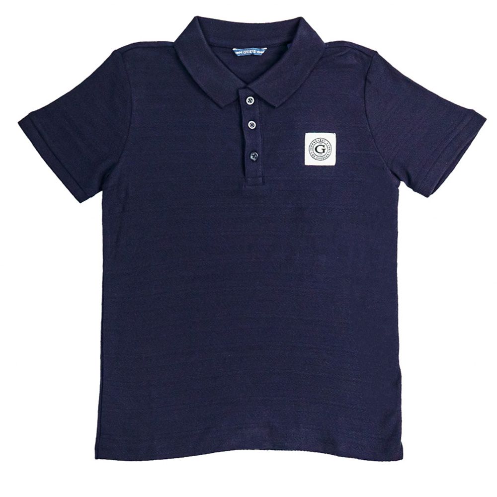 Guess - Jacquard Short Sleeve Polo T-Shirt - Smart Blue