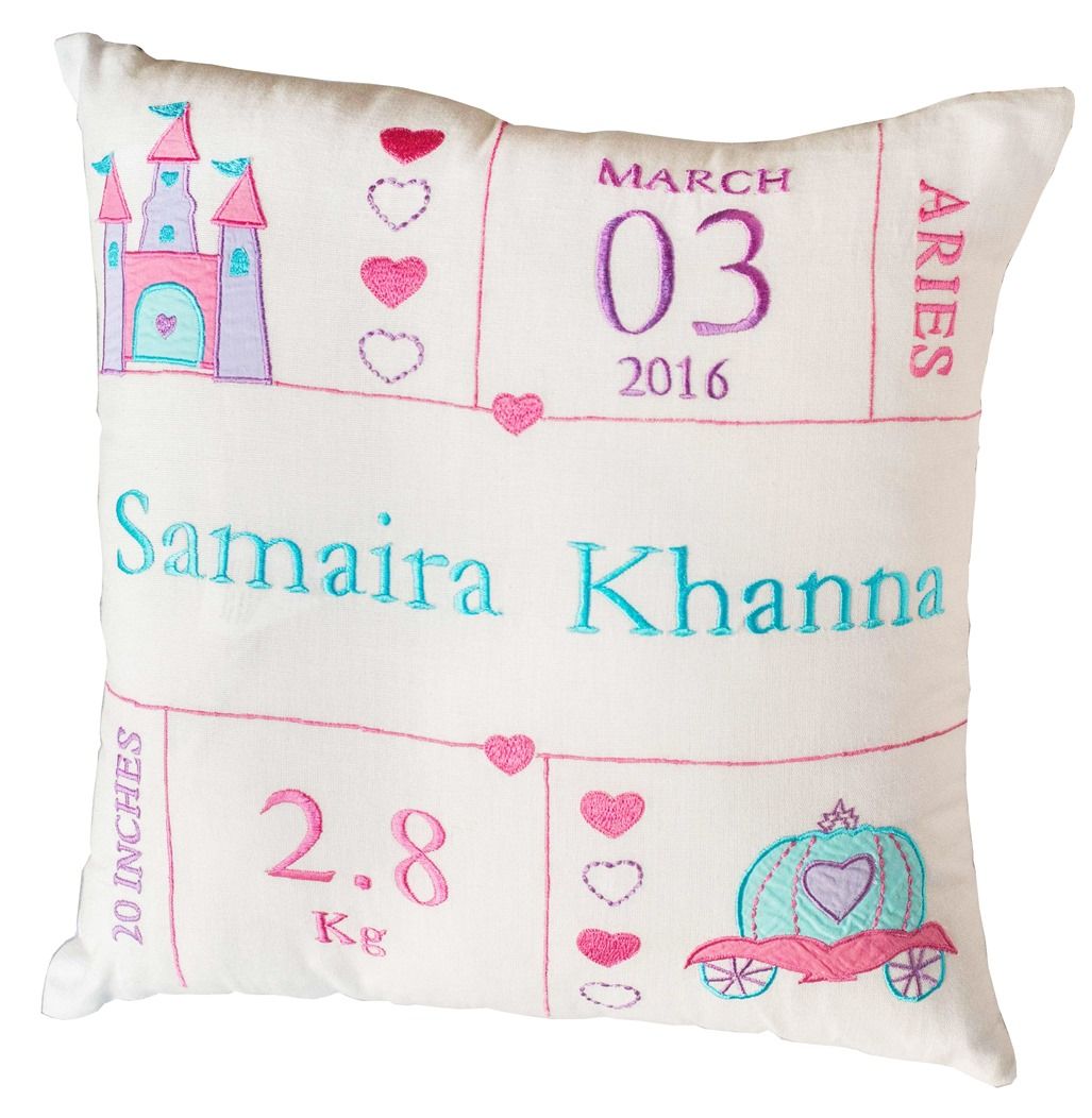 Little West Street - Princess Birth Statistic Personalised Pillow