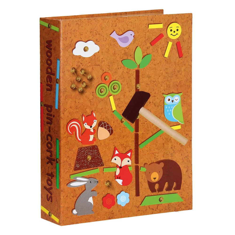 Andreu Toys - Wooden Pin-Cork Forest Friends Tap A Shape Set