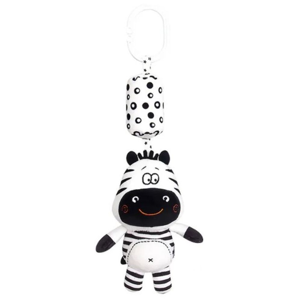 Little Angel - Baby Stroller Crib Plush Hanging Rattle Toy - Zebra - Black/White