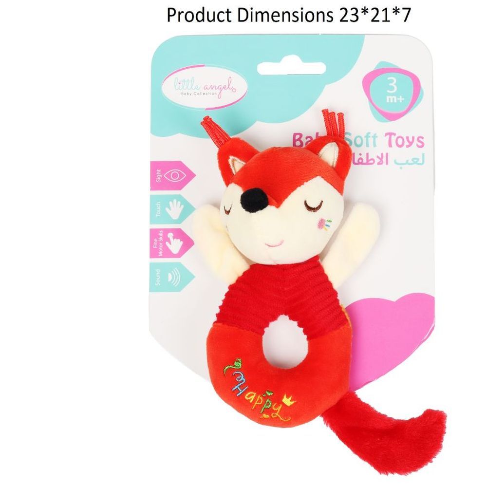 Little Angel - Baby Crib Soft Stuffed Rattle Pacifying Toy - Fox