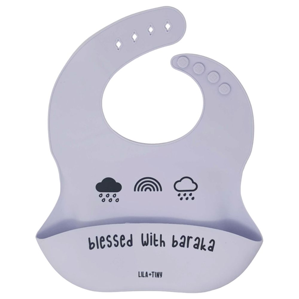 Lila And Tiny - Silicone Baby Bib - Baraka - Lilac