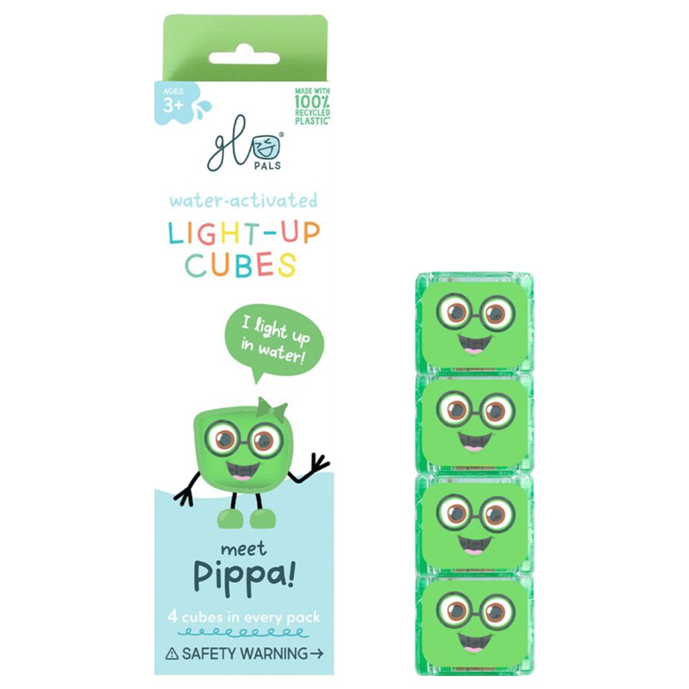 Glo Pals - Light Up Cubes Bath Toys - Pippa - 4pcs