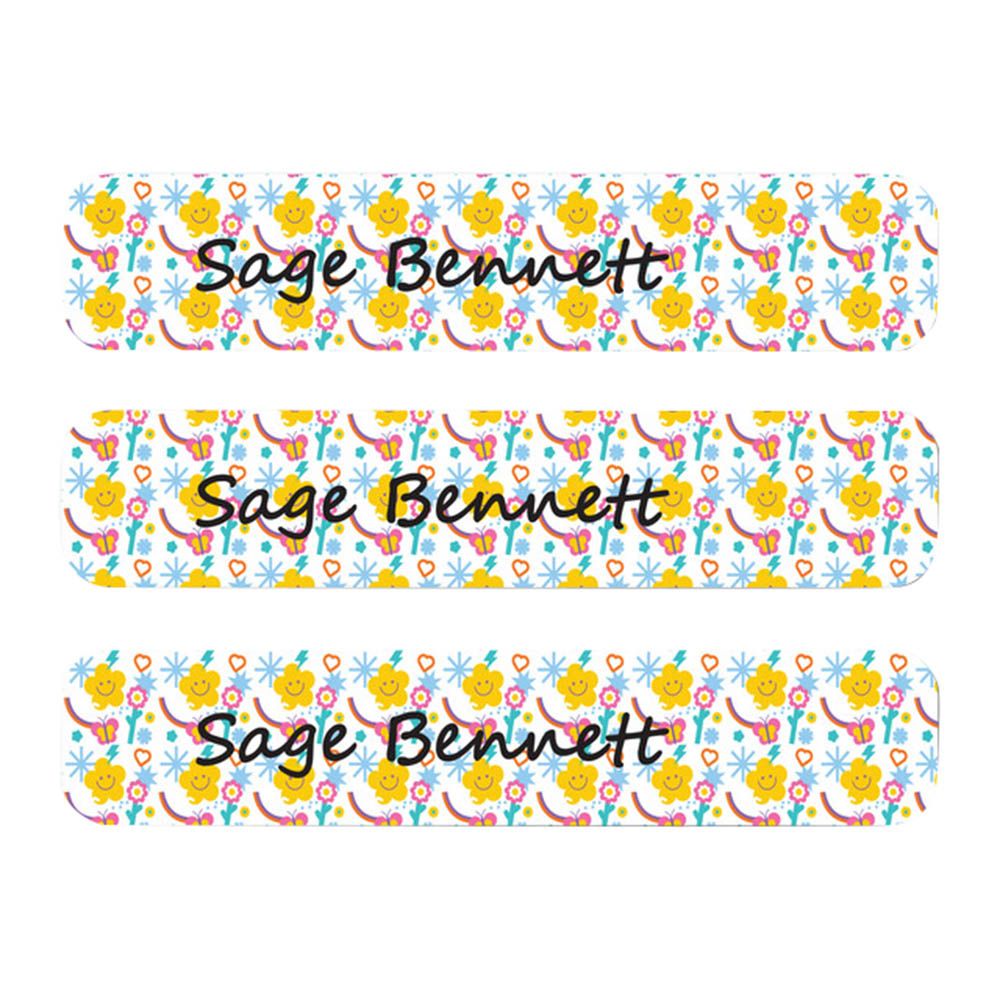 Ladybug Labels - Personalized Waterproof Large Labels - Star And Butterfly - 30pcs