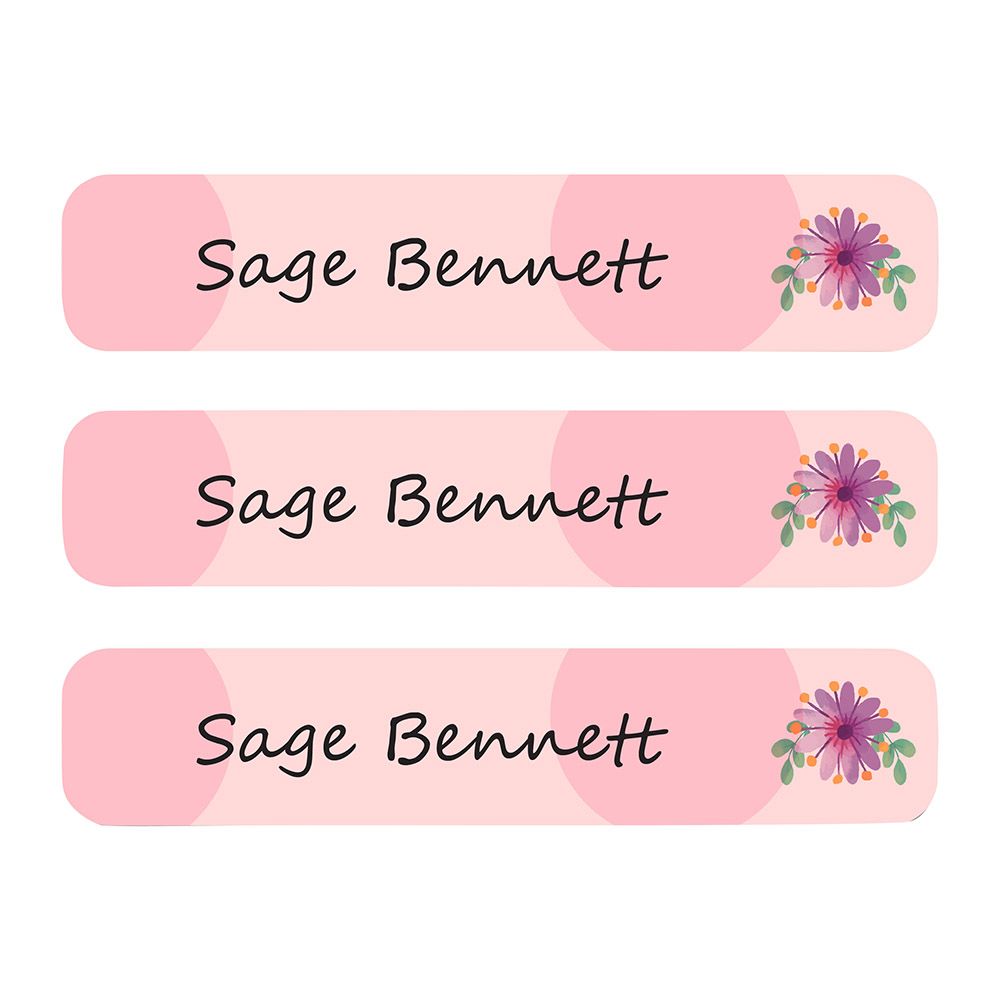 Ladybug Labels - Personalized Waterproof Large Labels - Vector Flower - 30pcs