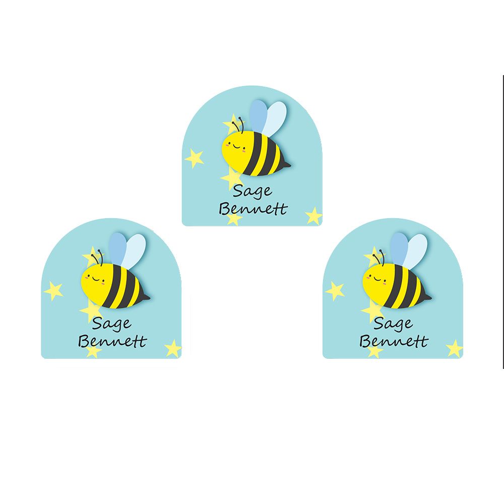 Ladybug Labels - Personalized Shoe Labels - Cute Bee - 12pcs