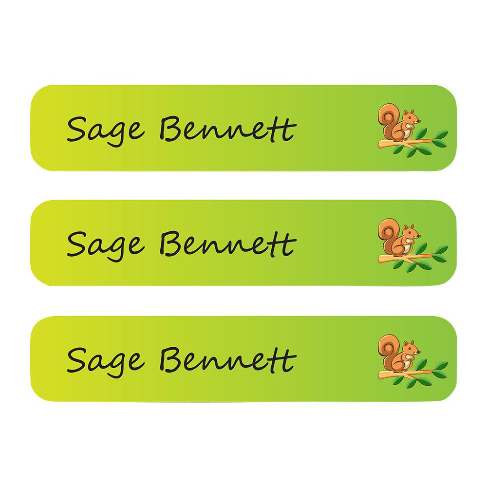 Ladybug Labels - Personalized Waterproof Labels - Adorable Squirrel - 111pcs