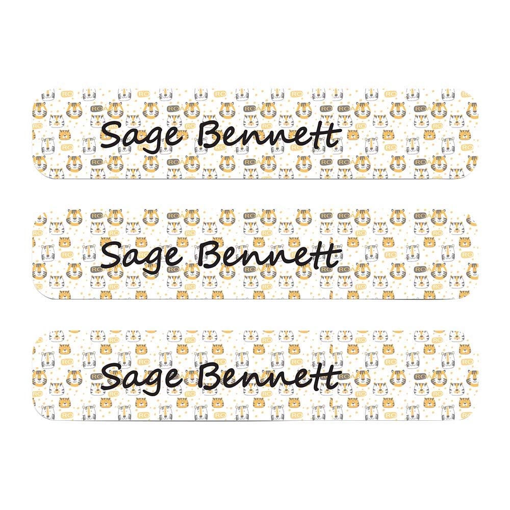 Ladybug Labels - Personalized Waterproof Labels - Stripe Tiger - 111pcs