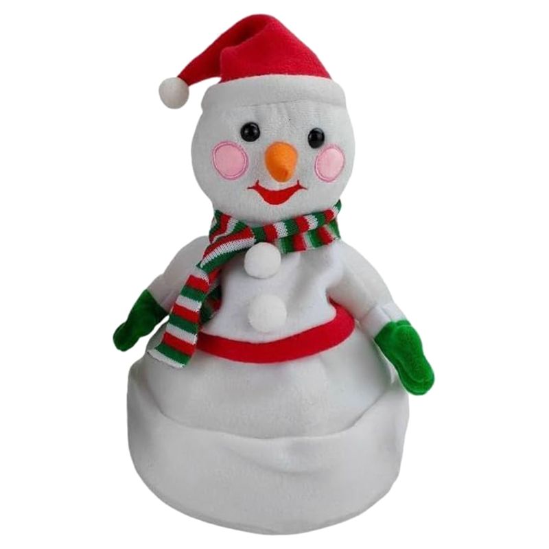 Brain Giggles - Led Christmas Musical Snowman w/ Hat - White/Red