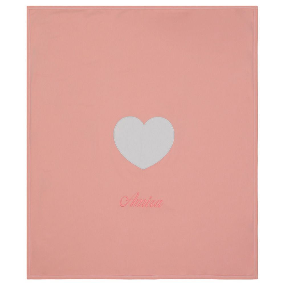 Little IA - Organic Cotton Heart Blanket - Pink