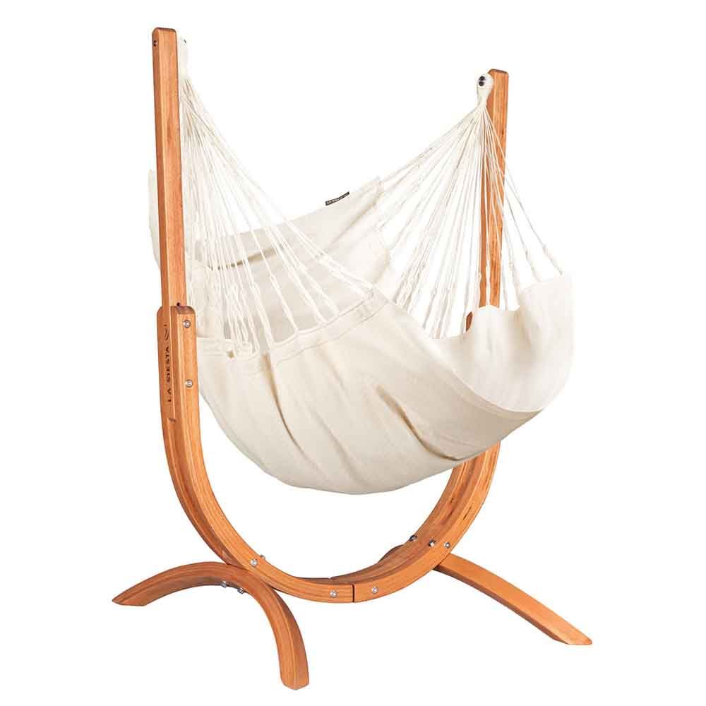 La Siesta - Udine Organic Hammock Chair With Wooden Stand - Latte - 115 cm