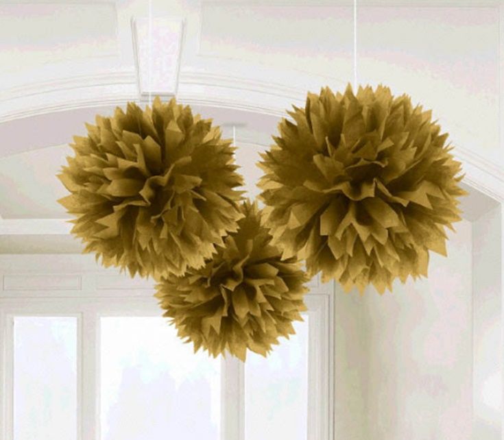 Gold Fluffy Paper Decoration