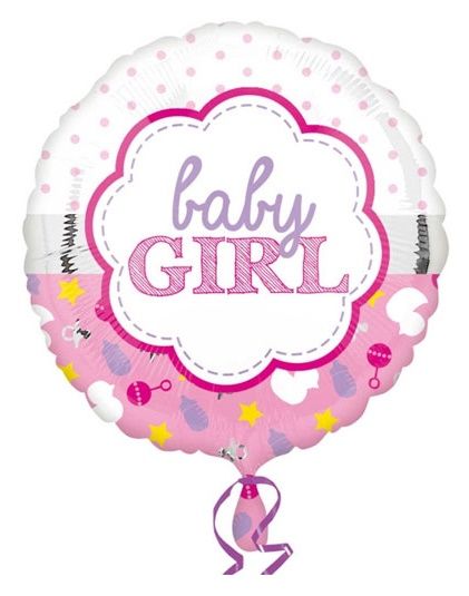 Baby Girl Scallop Foil Balloon