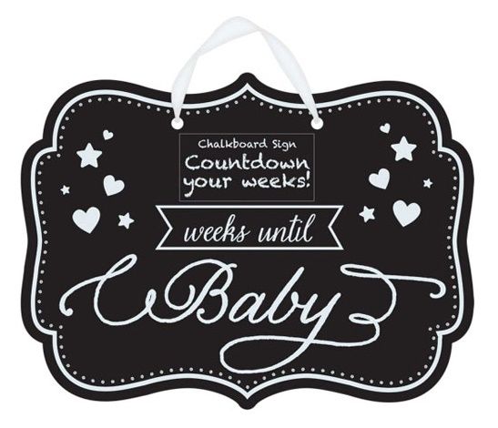 Baby Shower Countdown Chalkboard Sign