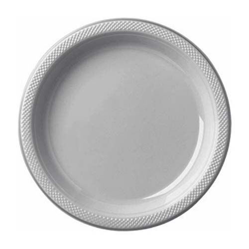 Silver Sparkle Plastic Plates 7in