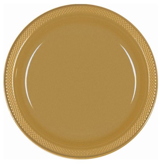 Gold Sparkle Plastic Plates 10.25in