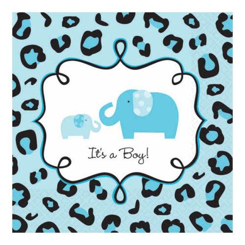 Sweet Safari Boy Baby Shower Beverage Tissues