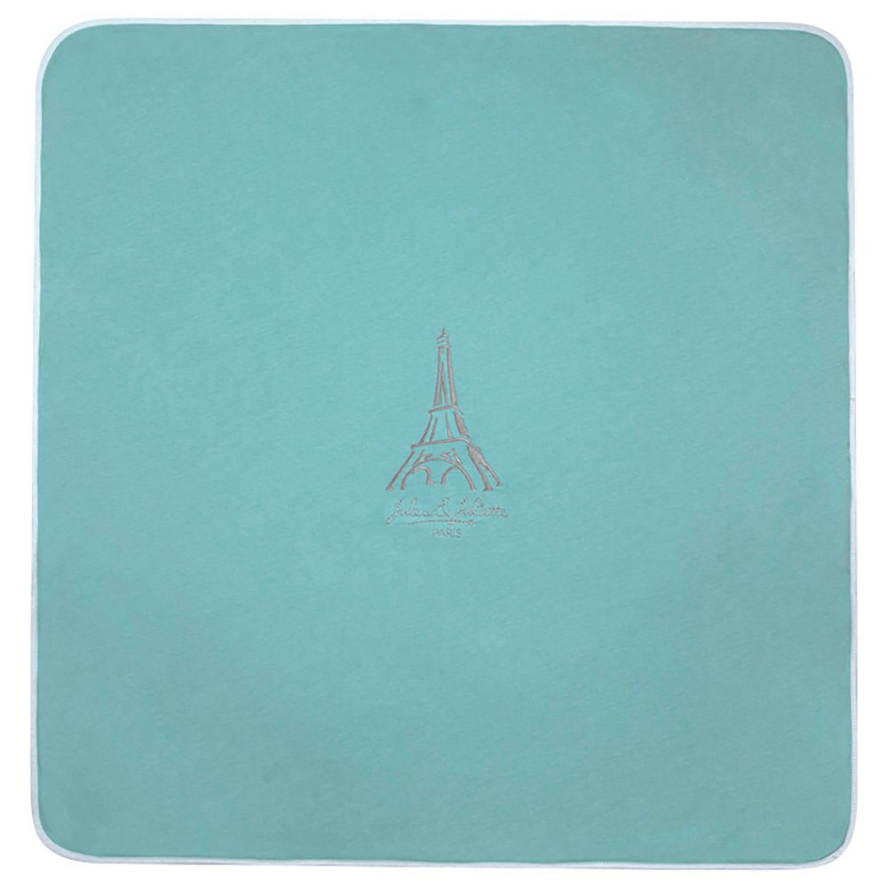 Jules & Juliette - Paris Embroidered Baby Blanket - Turquoise