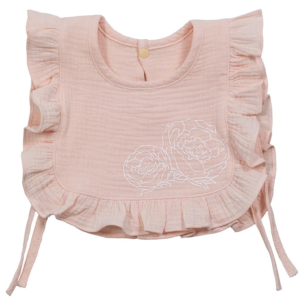 Pioen Baby - Bloom Ruffle Baby Bib - Soft Pink