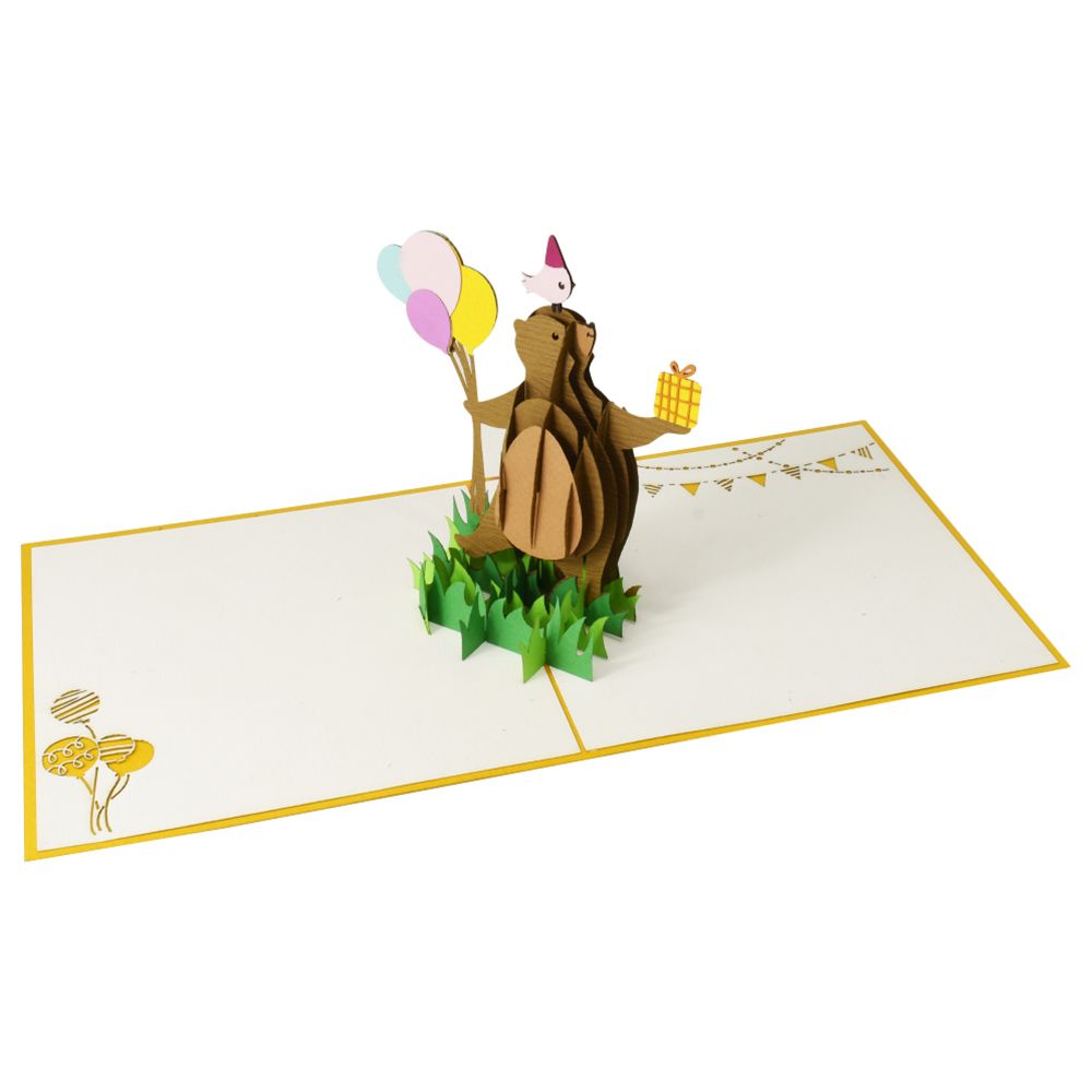 Paper Color - The Bear Birthday Pop Up Birthday Greeting Card