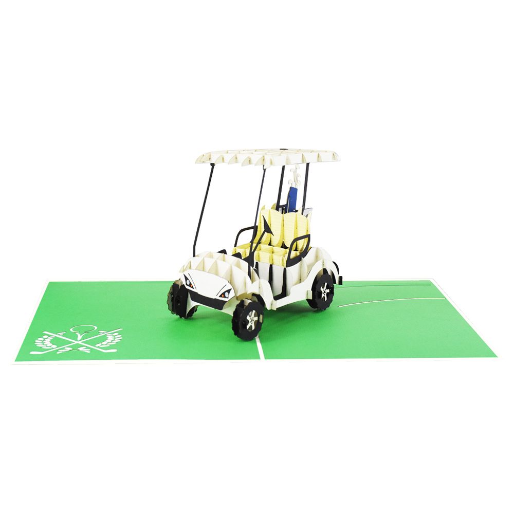 Paper Color - Golf Car Pop Up Birthday Greeting Card