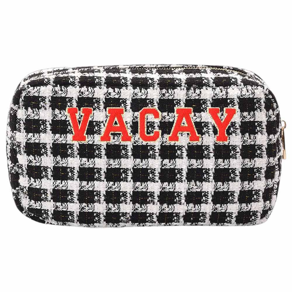 The Happy Tribe - Personalized Medium Pouch - Black Checks