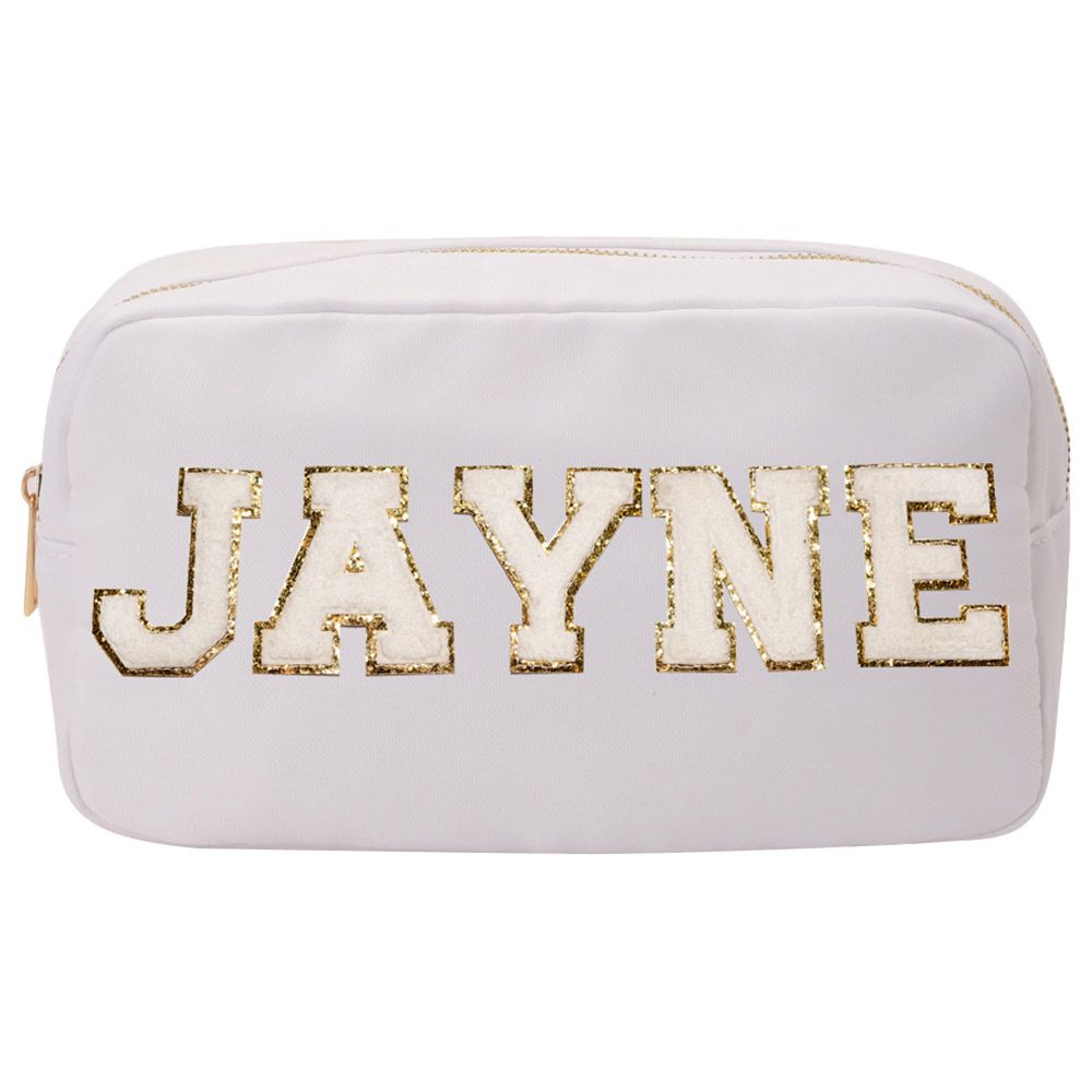 The Happy Tribe - Personalized Medium Pouch - White