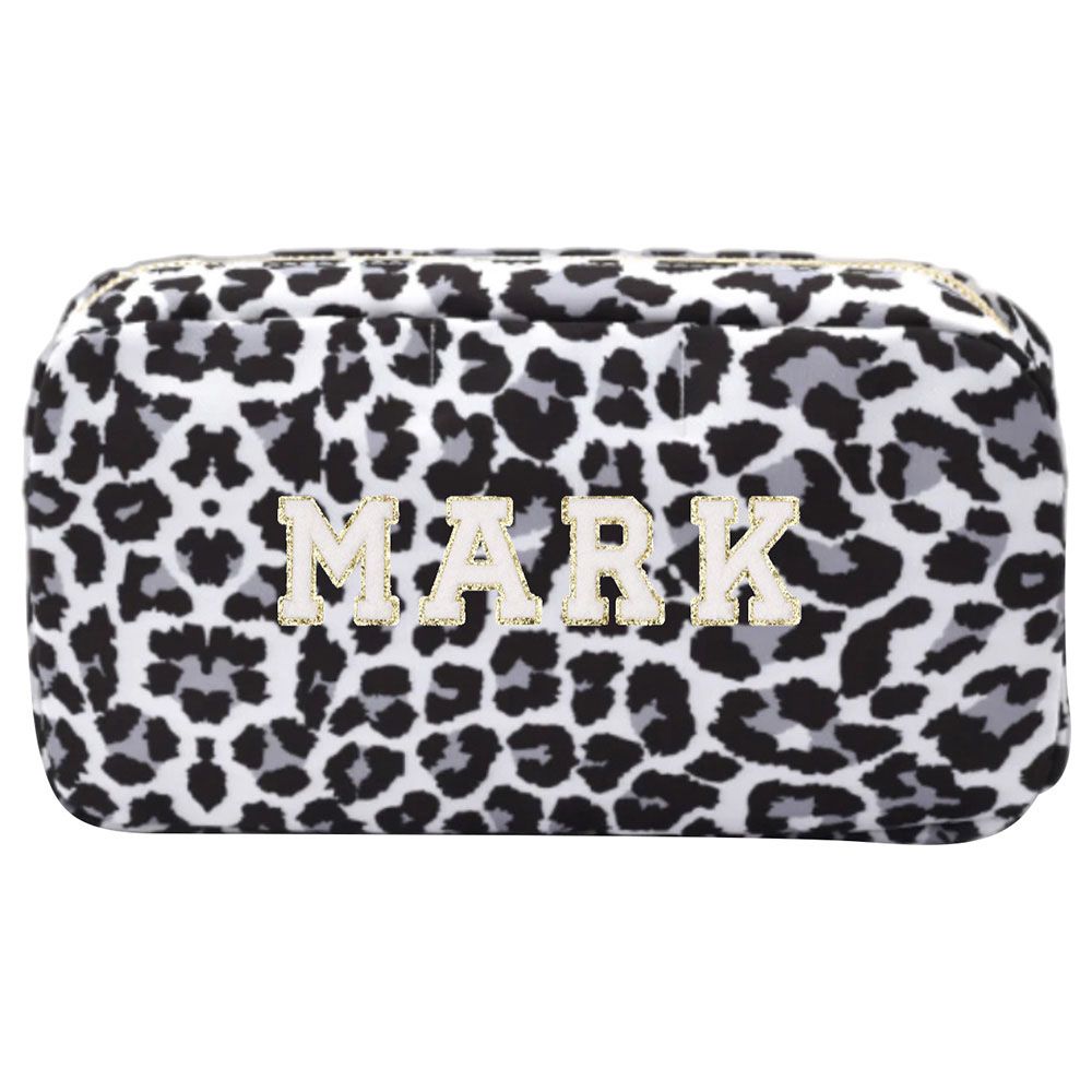 The Happy Tribe - Personalized Small Animal Print Pouch - Black/White