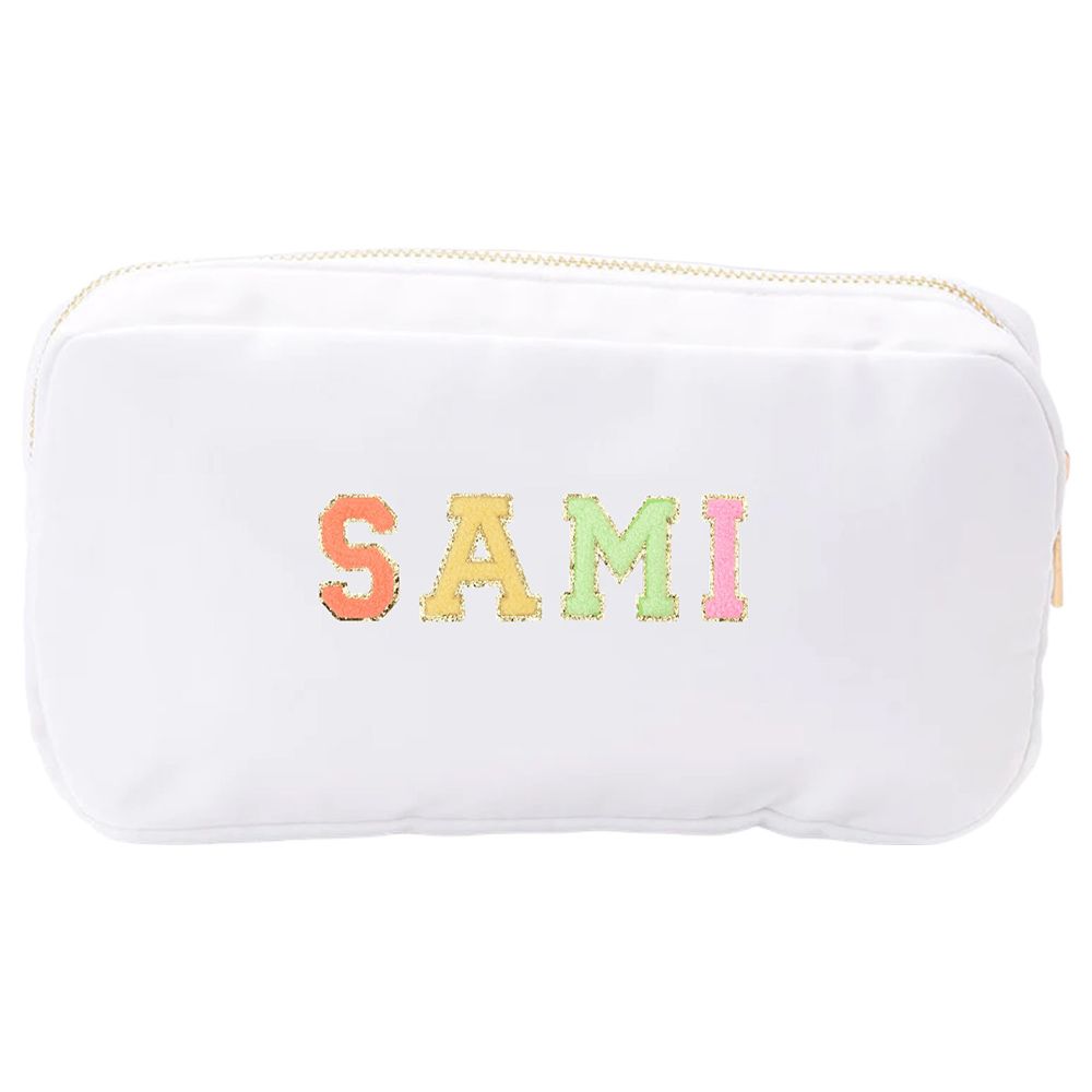 The Happy Tribe - Personalized Small Pouch - White 