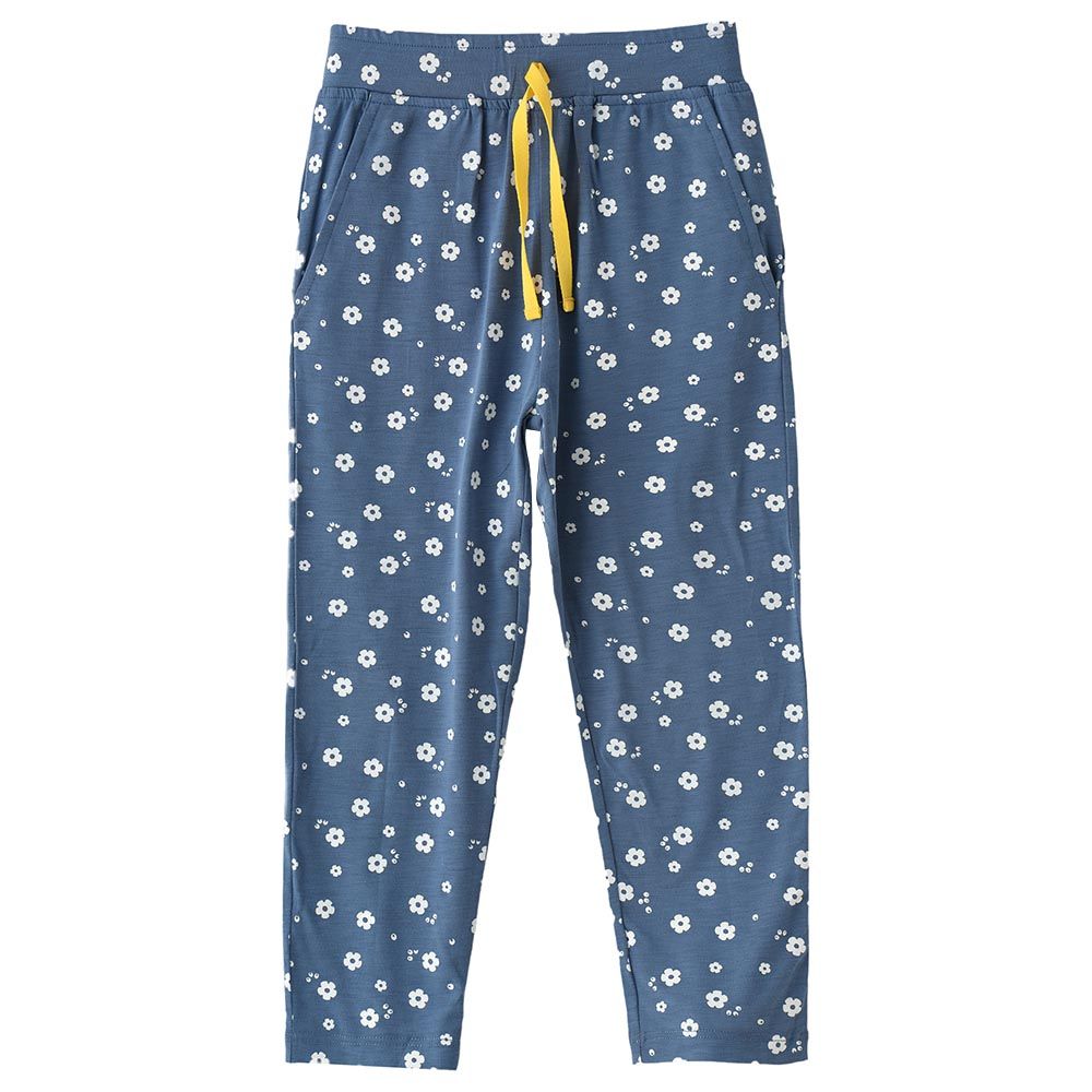 Jelliene - Knit Aop Harem Pants With Drawstring - Blue